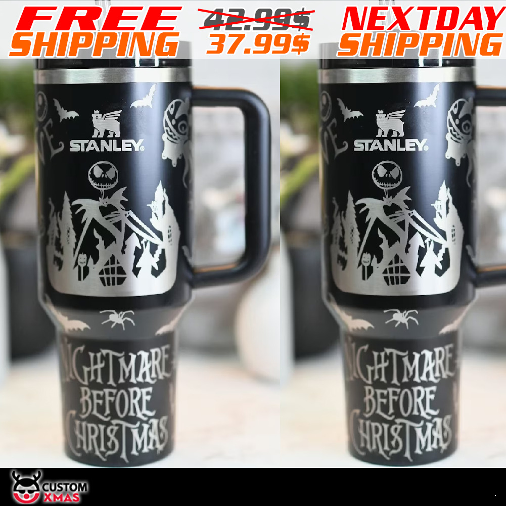 Valentine Stanley Cup 40 Oz Nightmare Before Christmas Couple